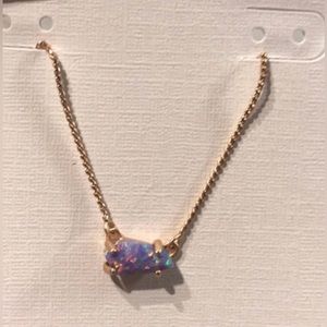 Kendra Scott “Jayde” Rose Gold w/ Lavender Kyocera Opal Necklace